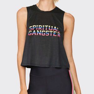 Spiritual Gangster Logo Active Crop Tank S Large